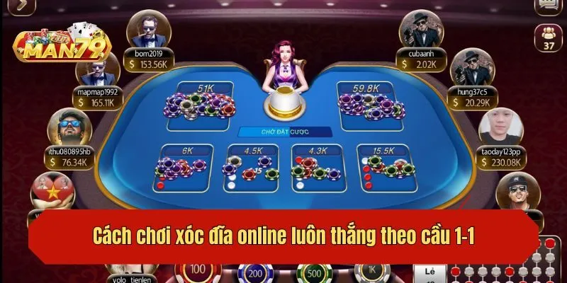 Cách chơi xóc đĩa online luôn thắng theo cầu 1-1